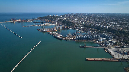 Aerial view of the seaport