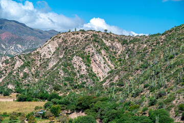 Fototapeta na wymiar Nature of Andes mountains with beautiful panorama