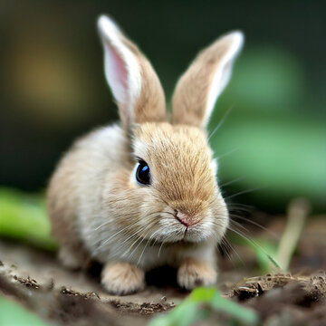 Cute rabbit closeup picture