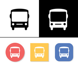bus icon transport symbols button for app web banner logo - Vector