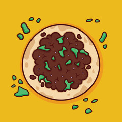 cute taco illustration in flat design