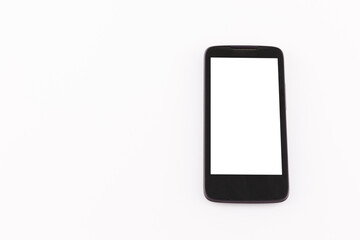 Blank modern mobile phone isolated on white background