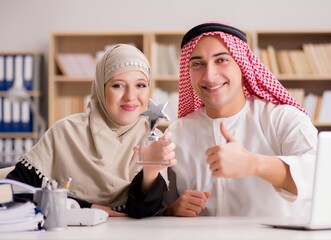 Pair of arab man and woman