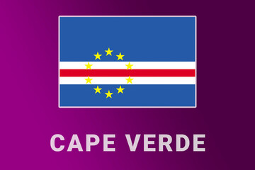 Cape Verde  flag. CV national banner. Cape Verde  patriotism symbol and name.