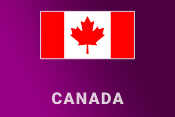 Fototapeta na wymiar Canada flag. CM national banner. Canada patriotism symbol and name.