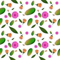 seamless pattern fruit background.  wallpaper, Fabric, clothing, scarf, carpet.