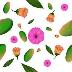 seamless pattern fruit background.  wallpaper, Fabric, clothing, scarf, carpet.