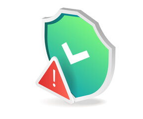 Flat isometric 3d illustration warning security