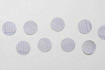 collection of paper circles with lines