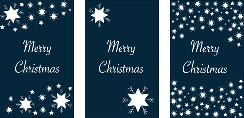 Obraz na płótnie Canvas Luxury christmas and happy new year holiday cover template vector set. White falling snowflakes. Design for card, corporate, greeting, wallpaper, poster.