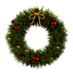 3D Christmas wreath made of Christmas tree branches