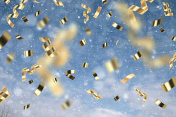 background christmas confetti snow abstract falling