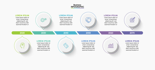 Business data visualization. timeline infographic icons designed for abstract background template milestone element modern diagram process technology digital marketing data presentation chart Vector