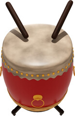 3d Render Chinese New Year Drum Top View
