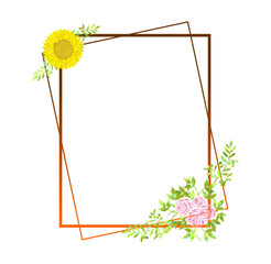 Flower wedding frames for invitations, stickers, souvenirs, gifts and ornaments.