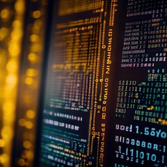 Fototapeta premium Code on screen, technology - Generative AI