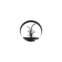plant circle logo design vector illustration