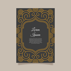 Vintage frame or label with floral pattern for paper book decoration and invitation card template. - Vector.