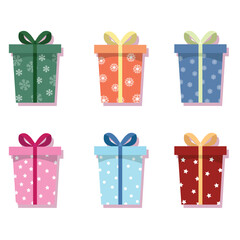 Vector illustration of gift box collections on white background
