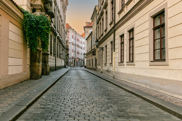 narrow street in the town