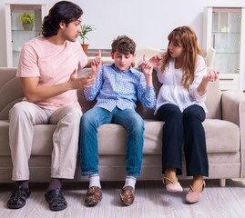 Family conflict with husband and wife and child