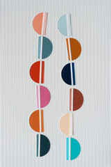 retro background with semi circles on corrugated paper