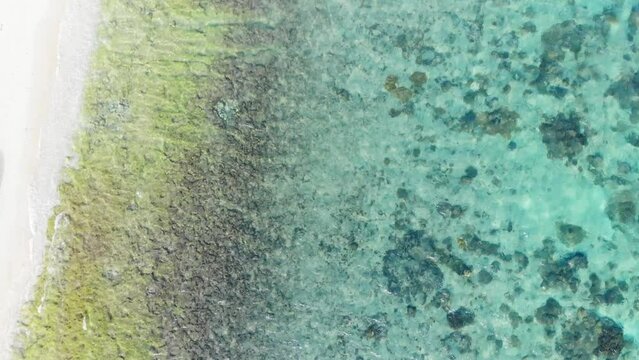 Drone view of beautiful ocean of Okinawa, Japan