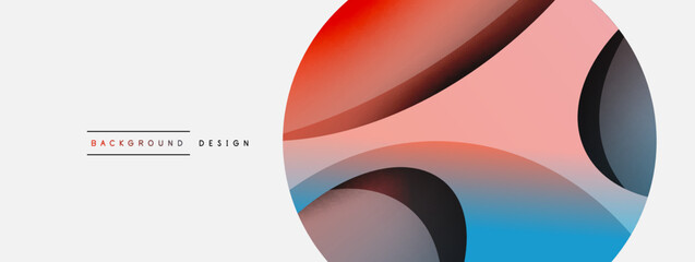 Fototapeta premium Creative geometric wallpaper. Minimal abstract background. Circle and wave composition vector illustration for wallpaper banner background or landing page