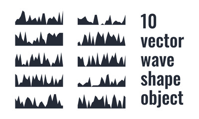 10 Vector wave, hill object for any design