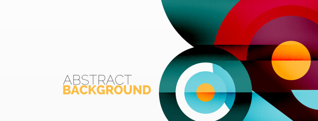 Abstract round shapes background. Minimalist decoration. Geometric background with circles and rings
