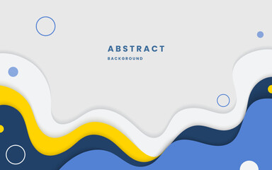 Abstract background colorful template banner and geometric. Design with liquid shape with blue, yellow and white color. modern wavy shapes abstract curvy. Illustration vector 10 eps.