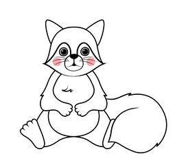 Outline squirrel concept. Charming and adorable character sitting. Forest dweller and wildlife. Toy or mascot for children. Sticker for social networks and messengers. Cartoon flat vector illustration
