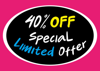 Fototapeta premium Promo Limited Special Offer vector art. Illustration background color and fantastic font
