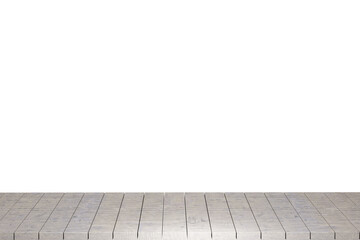 Wooden table, wood table top front view 3d render isolated