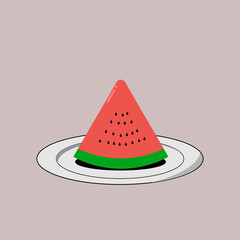 simple watermelon vector design on a plate
Art & Illustration