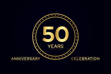50 years golden anniversary celebration Vector element