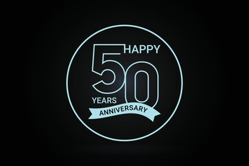 Happy 50 years anniversary gradient banner.