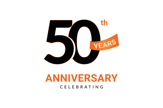 50th Years Anniversary Celebrating banner text number design.