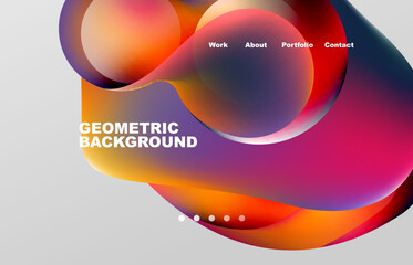 Abstract liquid background for your landing page design. Web page for website or mobile app wallpaper