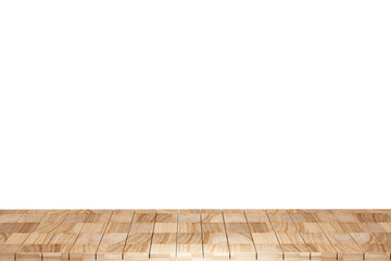 Wooden table, wood table top front view 3d render isolated