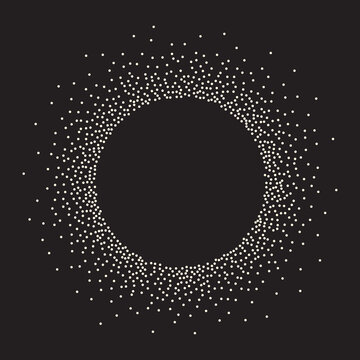 black hole - stippled pattern style illustration
