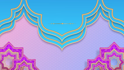 Ramadan background design with islamic decoration for greeting card. Vector illustration