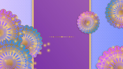 Ramadan background design with islamic decoration for greeting card. Vector illustration