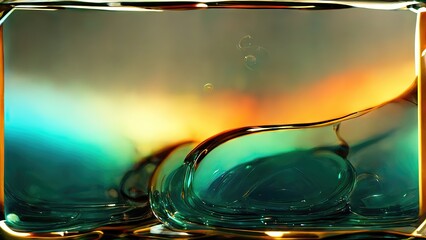 Transparent, curving curves, organic and fantastic gradients, beautiful refraction of glass, dramatic, abstract, exquisite and atmospheric, elegant and rhetorical background design