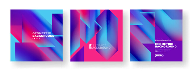 Set of abstract backgrounds. Overlapping geometric elements composition. Vector Illustration For Wallpaper, Banner, Background, Card, Book Illustration, landing page