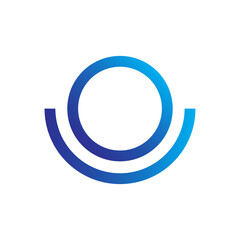 Blue circle logo in clean and minimalism style for company and business