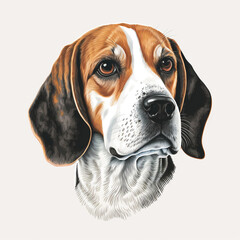 Beagle illustration for logo or design. Generative AI.