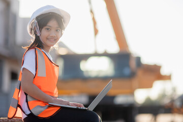 Asian little girl future engineers