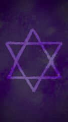 Phone Wallpaper with Sketch Style Star of David against Purple Grunge Backdrop
