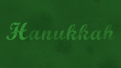 Obraz premium Green Grunge Phone Wallpaper with Hanukkah Greeting